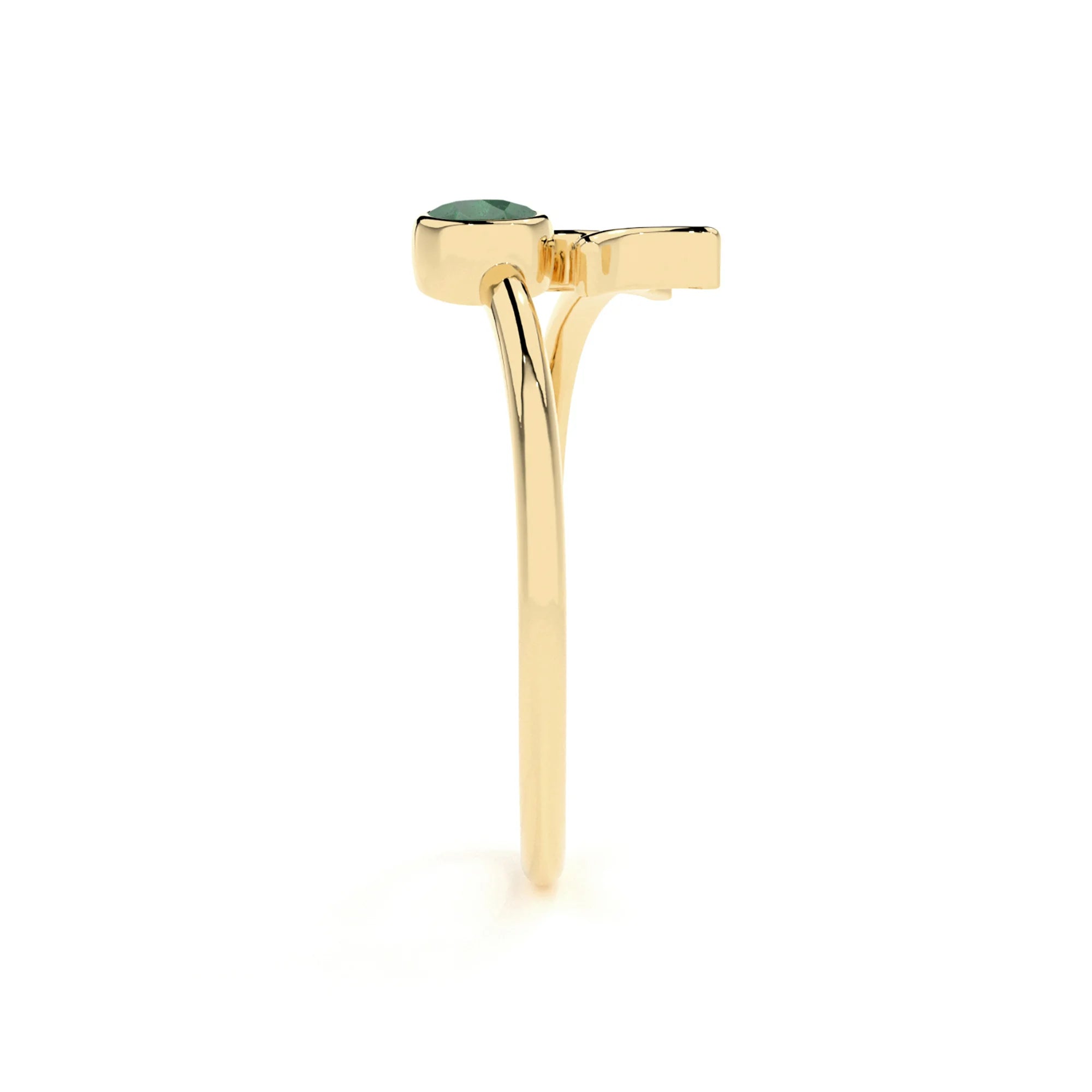 gemini zodiac ring with natural emerald gold vermeil