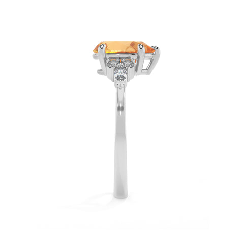 lab-grown citrine pear solitaire engagement ring