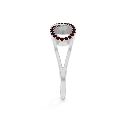 natural garnet infinity promise rings in sterling silver 