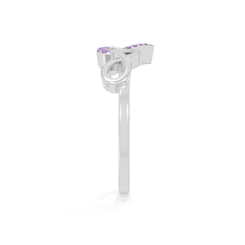 natural amethyst infinity heart promise rings in sterling silver 