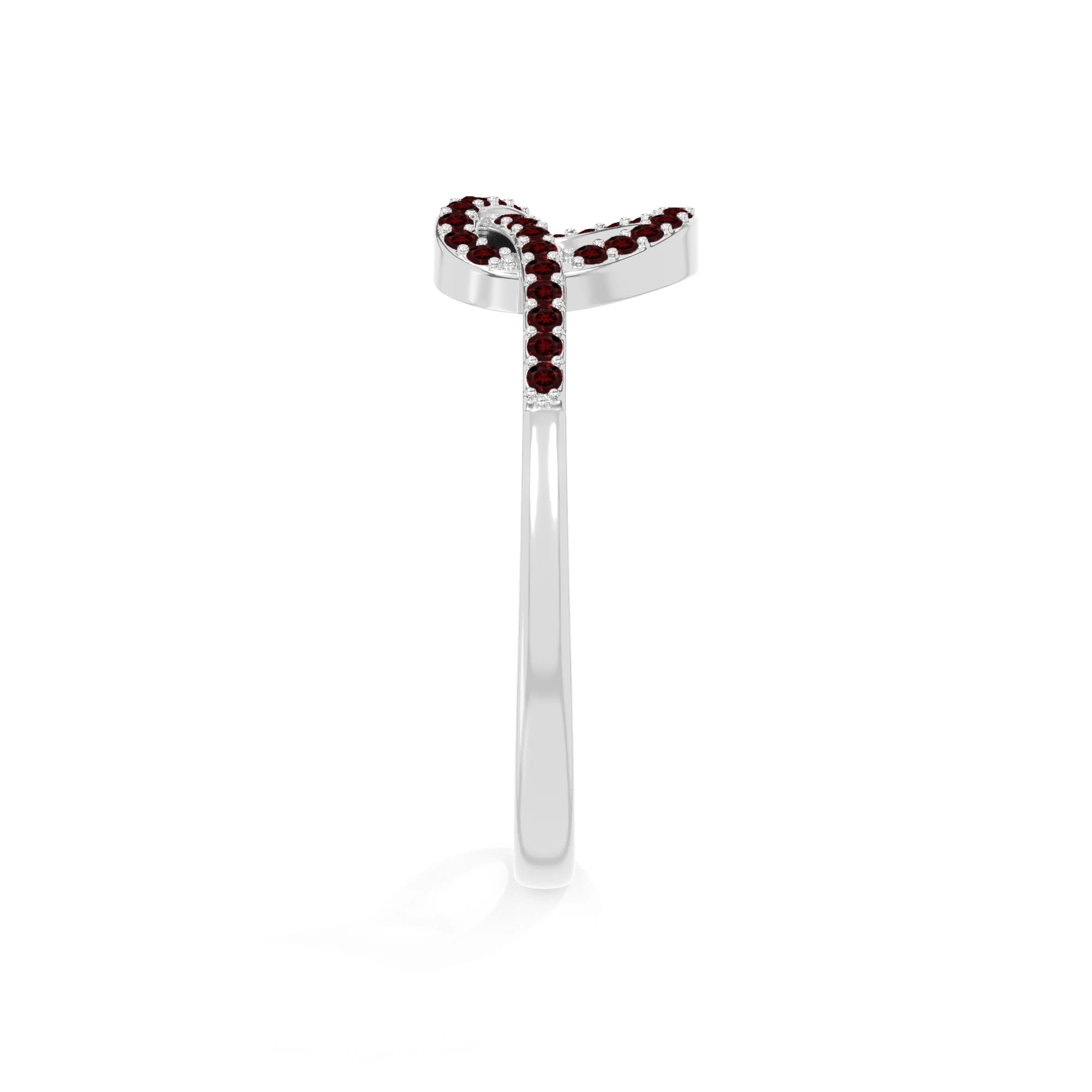 natural garnet infinity knot promise rings in sterling silver 