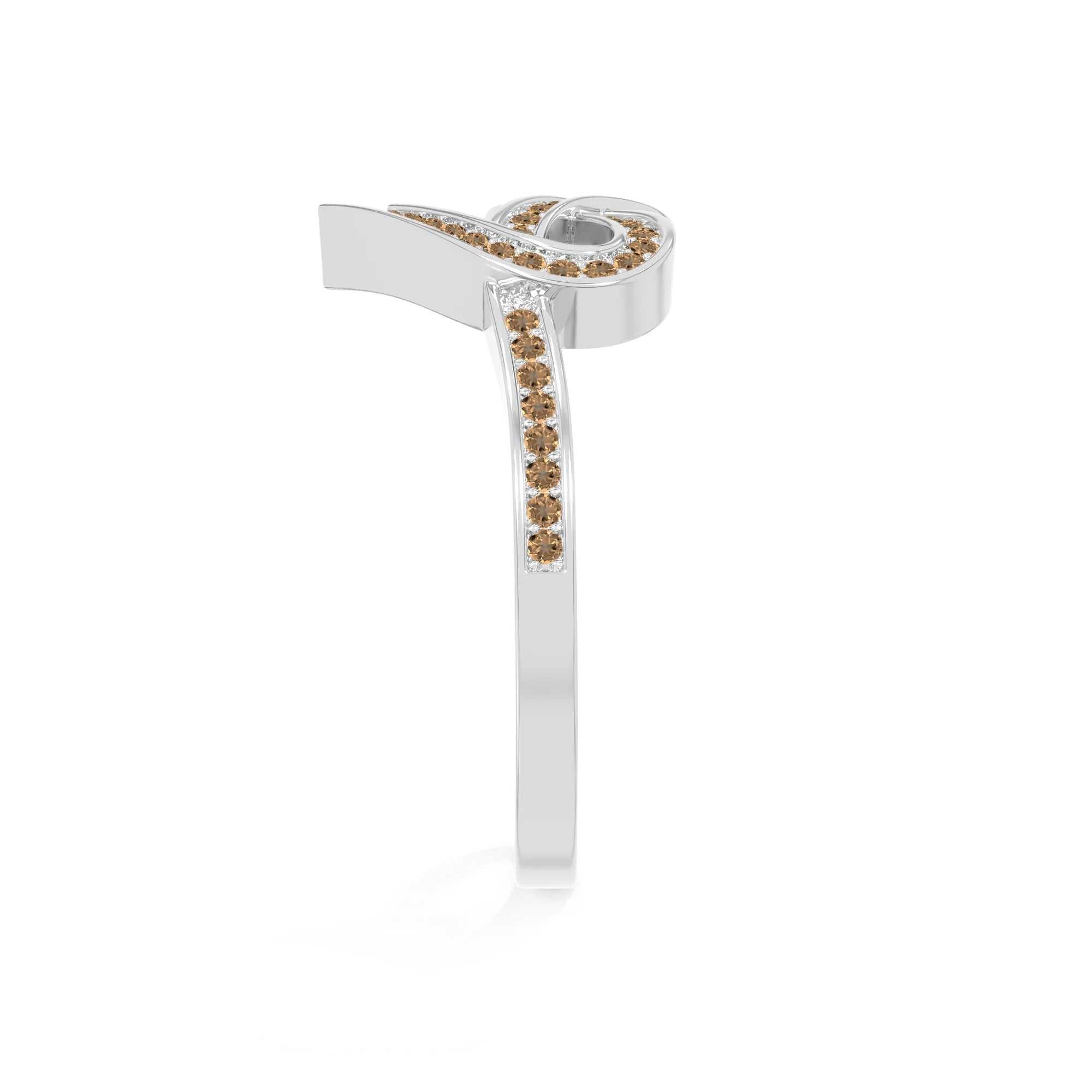 natural citrine infinity knot heart promise rings in sterling silver 