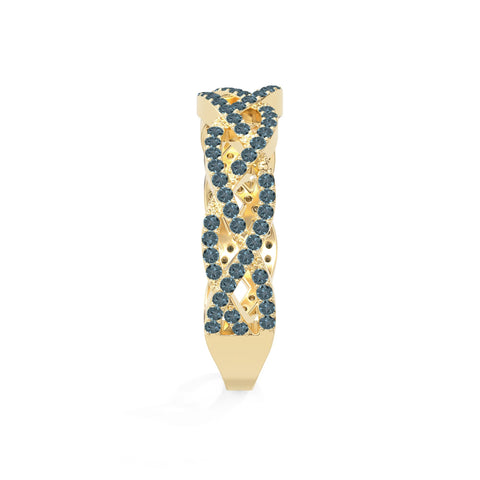natural london blue topaz twisted braided wedding band rings in yellow gold vermeil