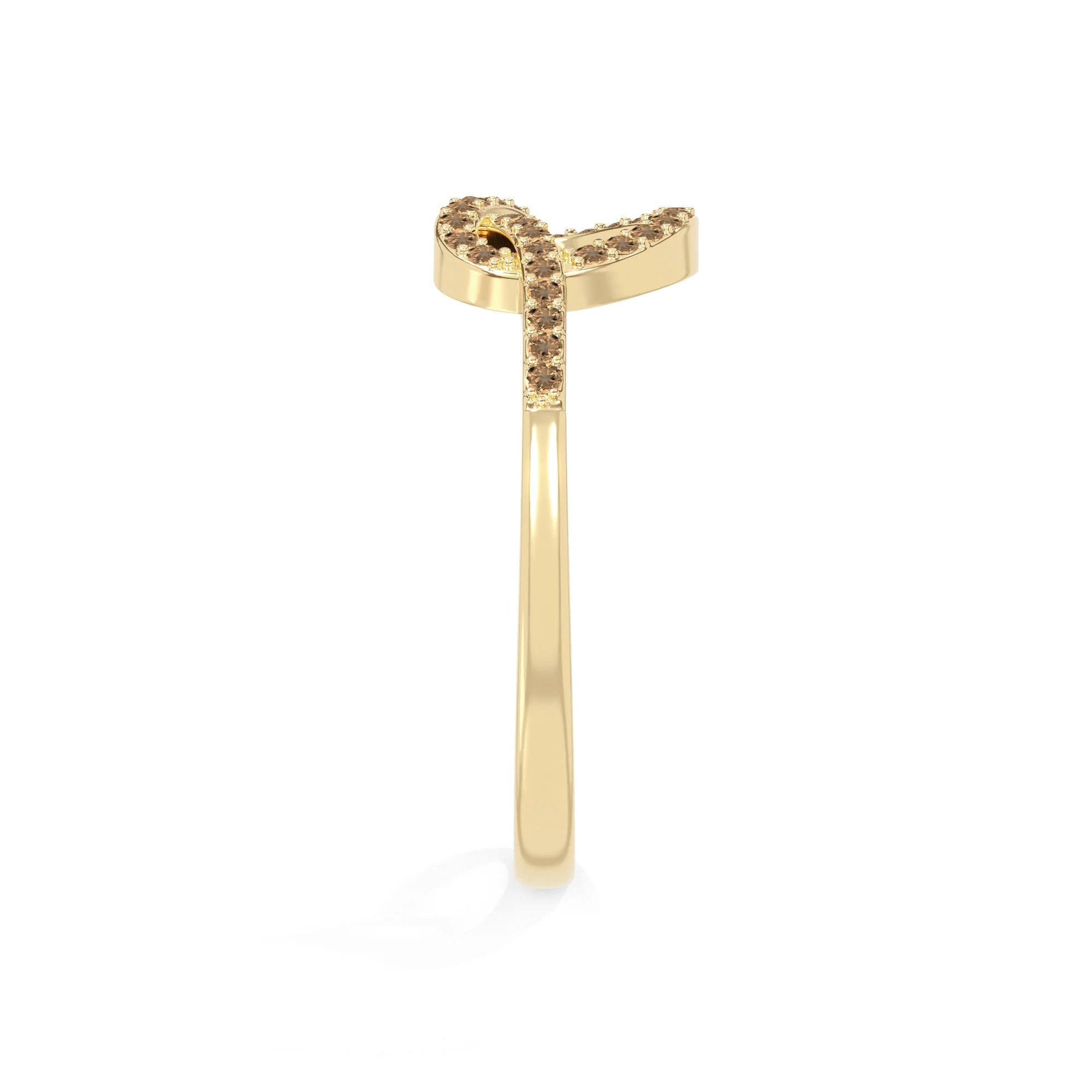 natural citrine infinity knot promise rings in yellow gold vermeil