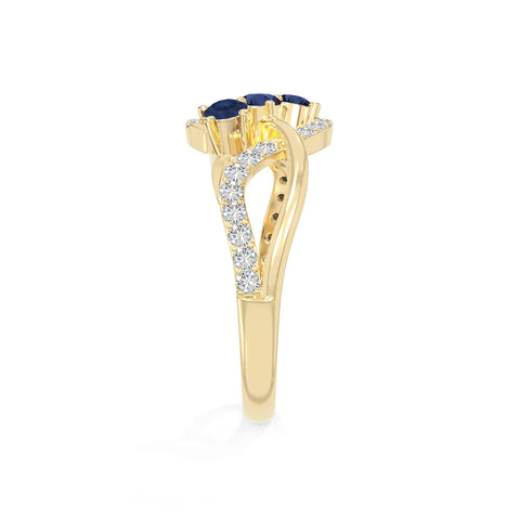 natural blue sapphire infinity promise rings in yellow gold vermeil
