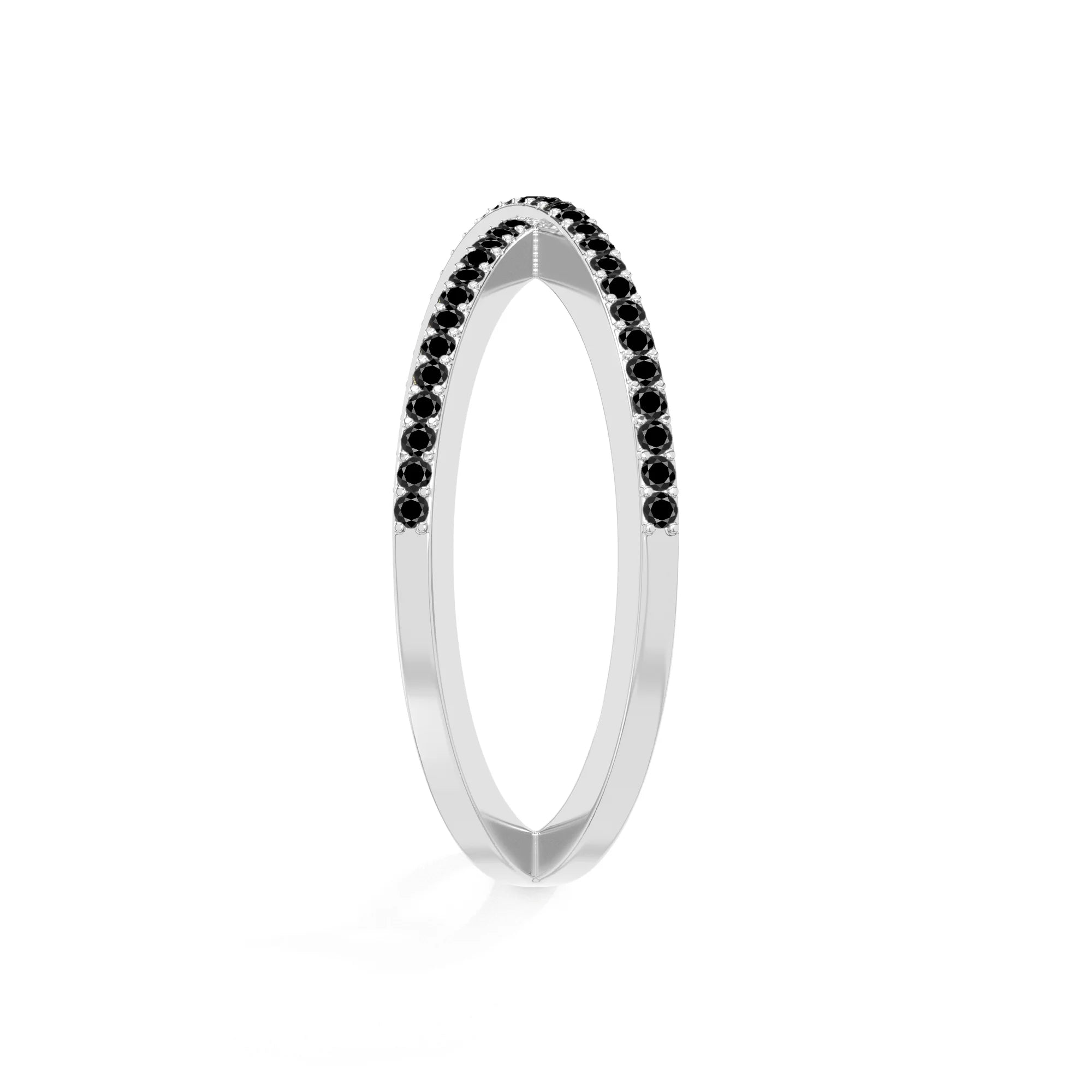 natural black onyx criss cross band rings in sterling silver 