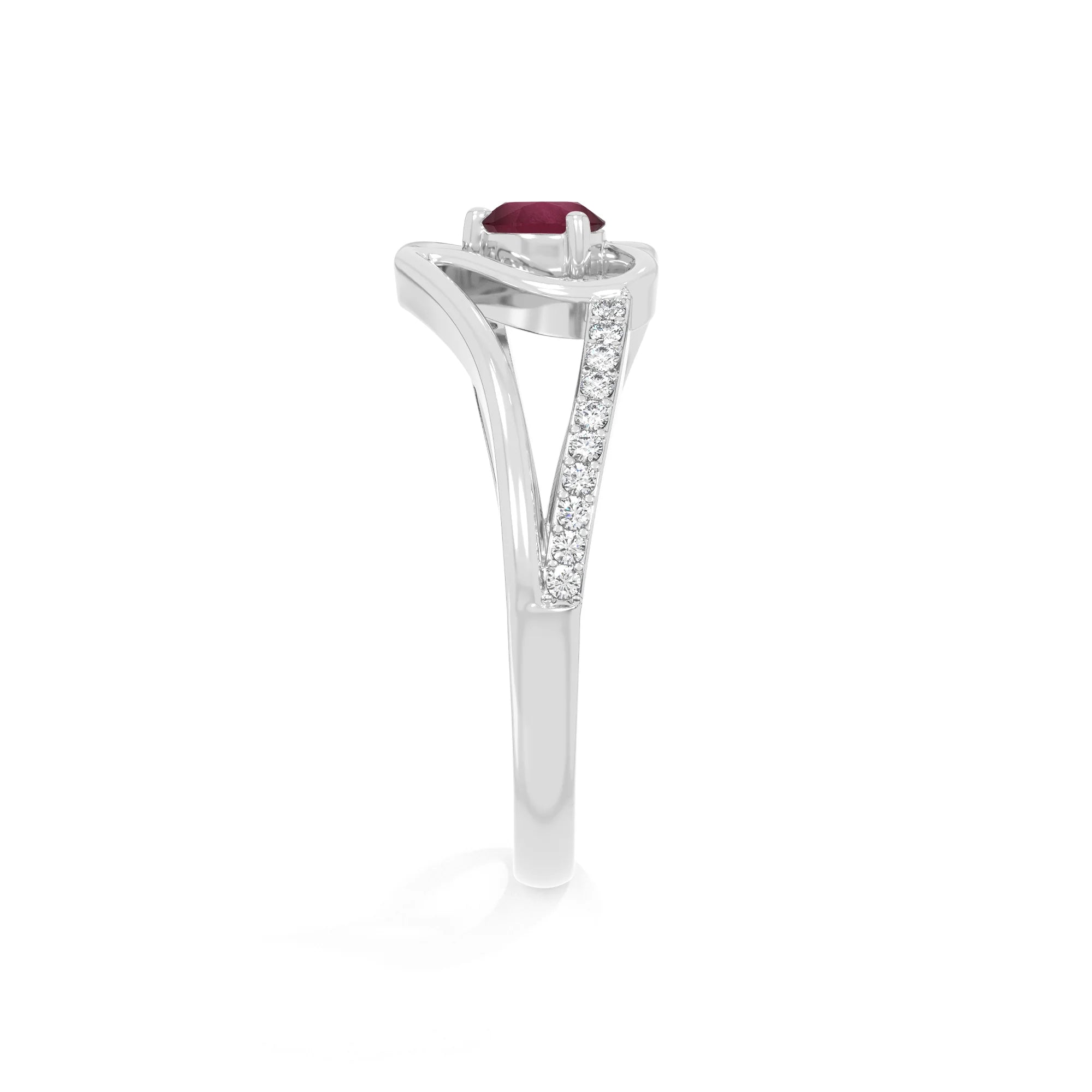 natural ruby heart promise rings in sterling silver 