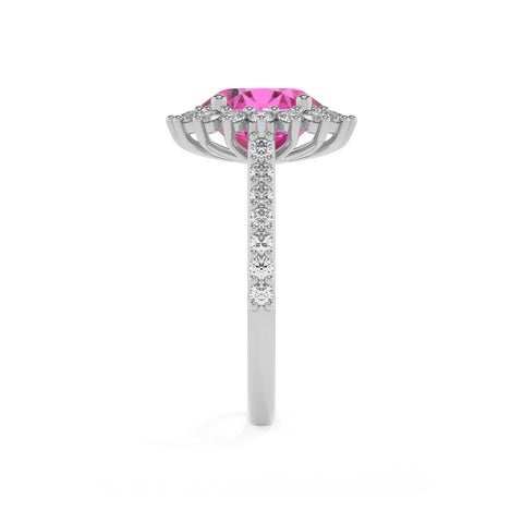 lab-grown pink-sapphire round half eterity halo solitaire engagement ring