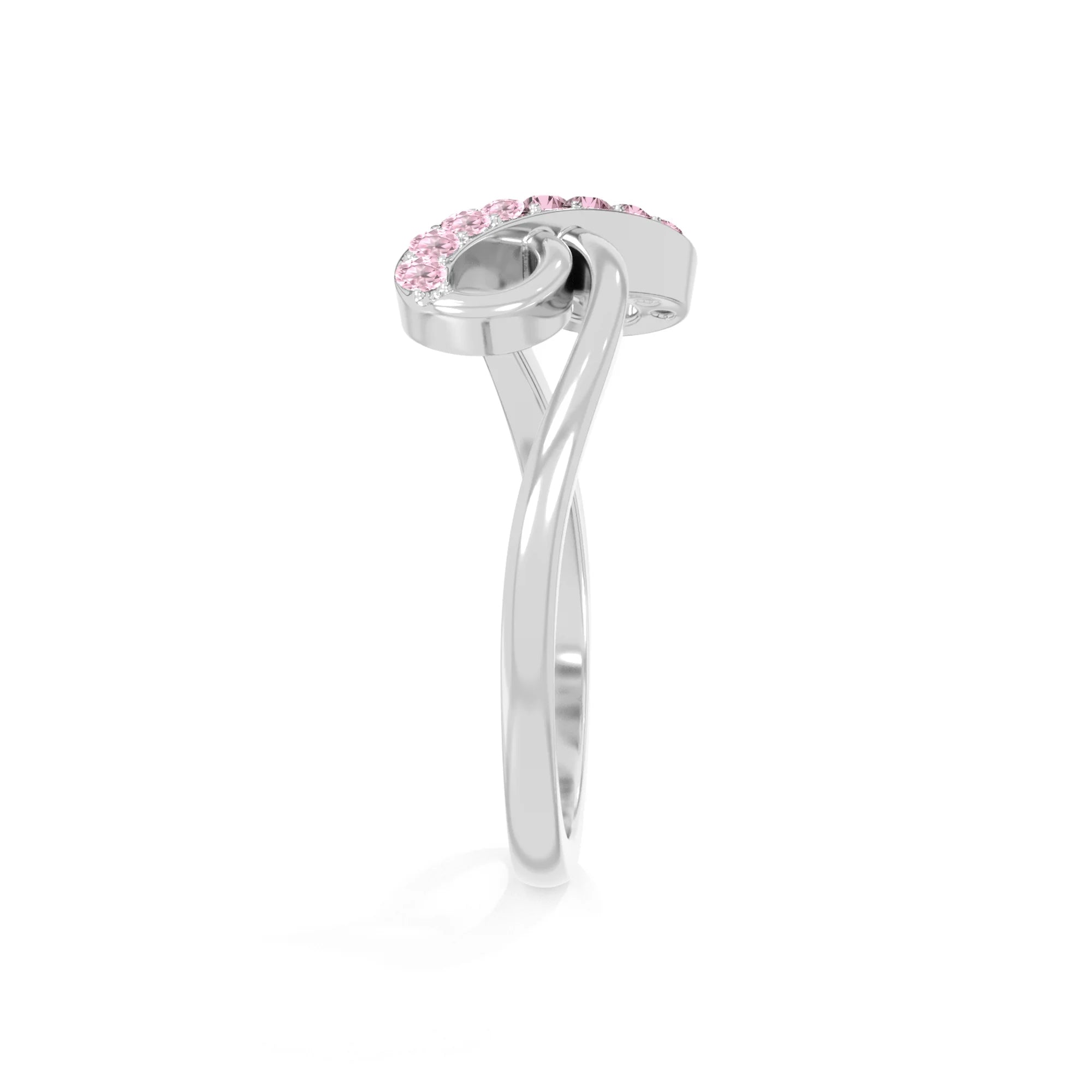 natural pink tourmaline infinity promise rings in sterling silver 