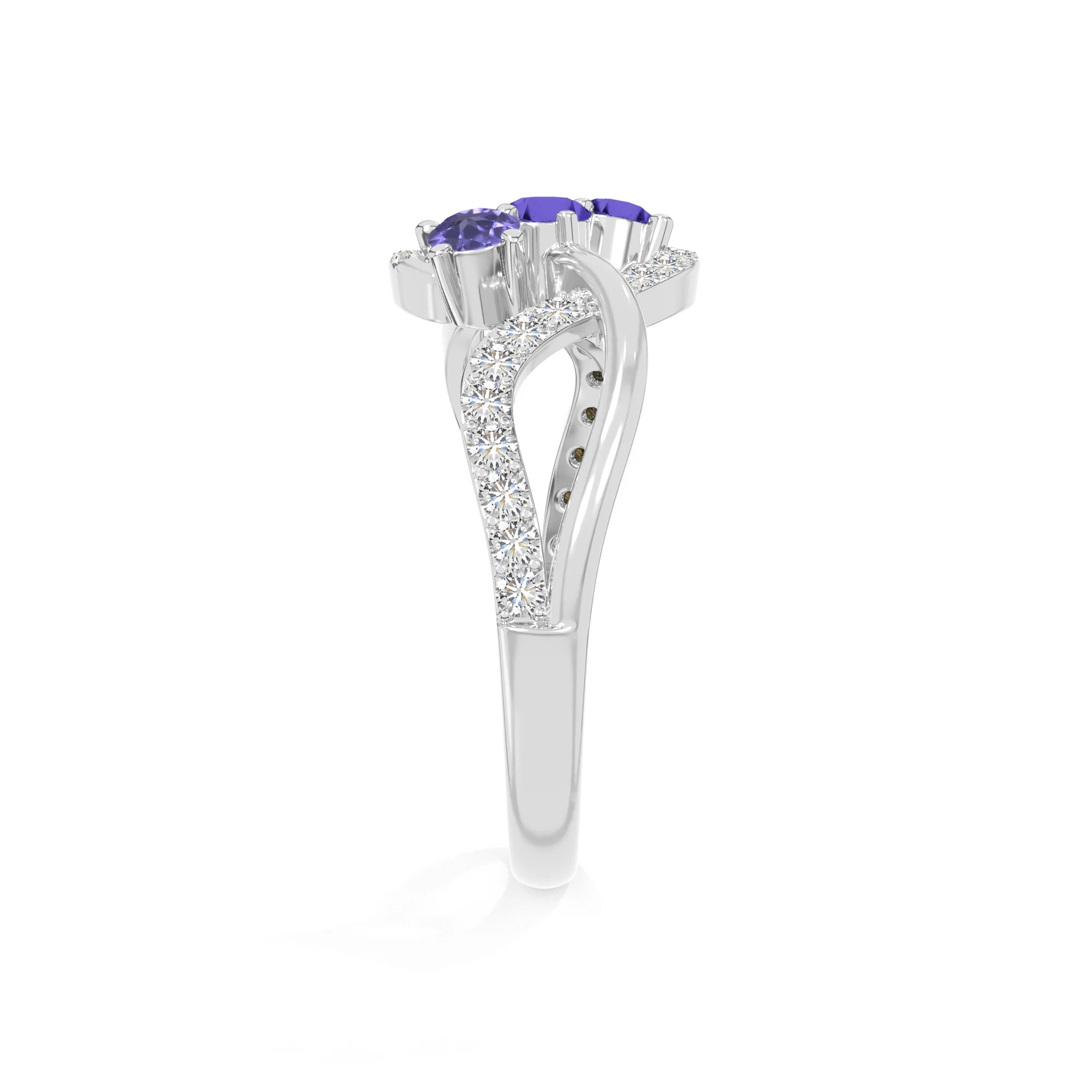 natural tanzanite infinity promise rings in sterling silver 