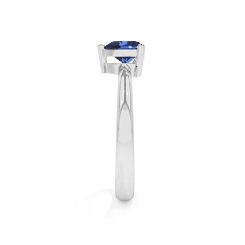 blue sapphire heart cut solitaire prong-set ring