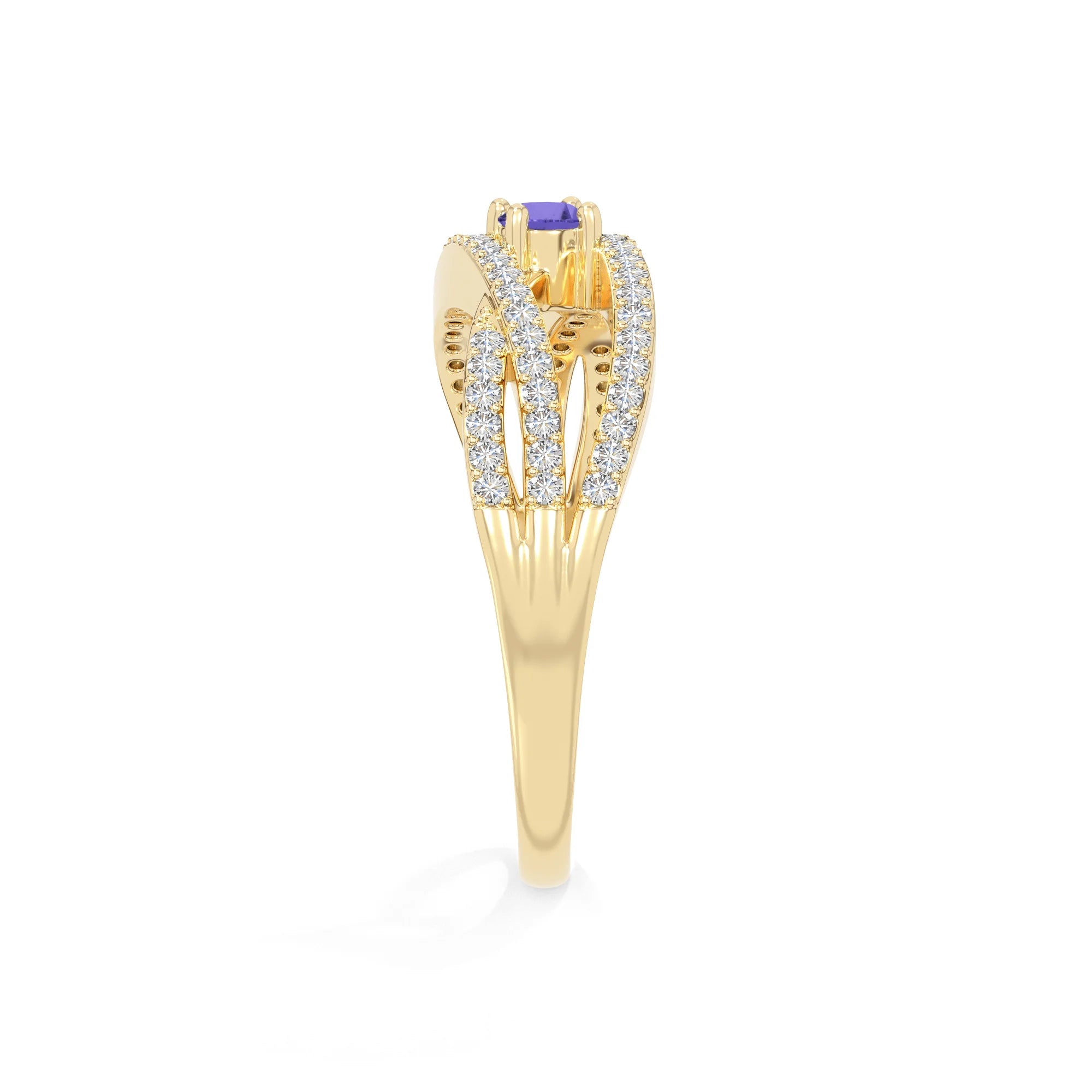 natural tanzanite promise rings in yellow gold vermeil