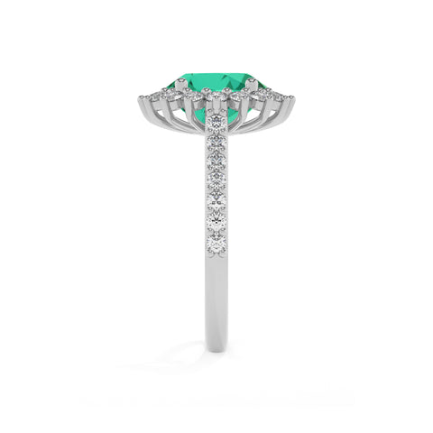 lab-grown emerald round half eterity halo solitaire engagement ring