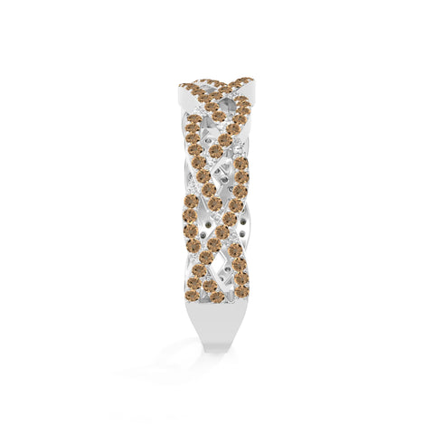 natural citrine twisted braided wedding band rings in sterling silver 