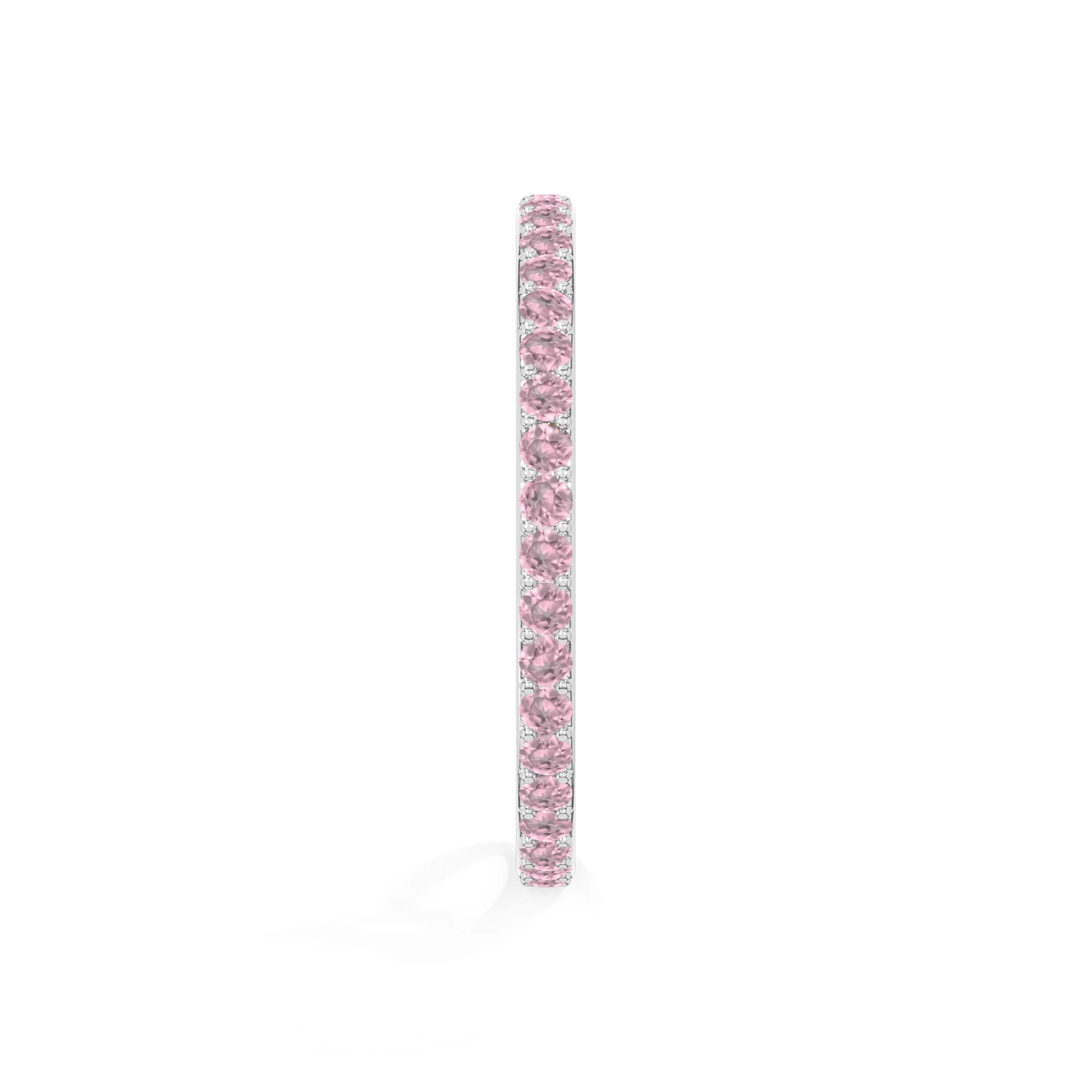 natural pink tourmaline eternity band rings in sterling silver 
