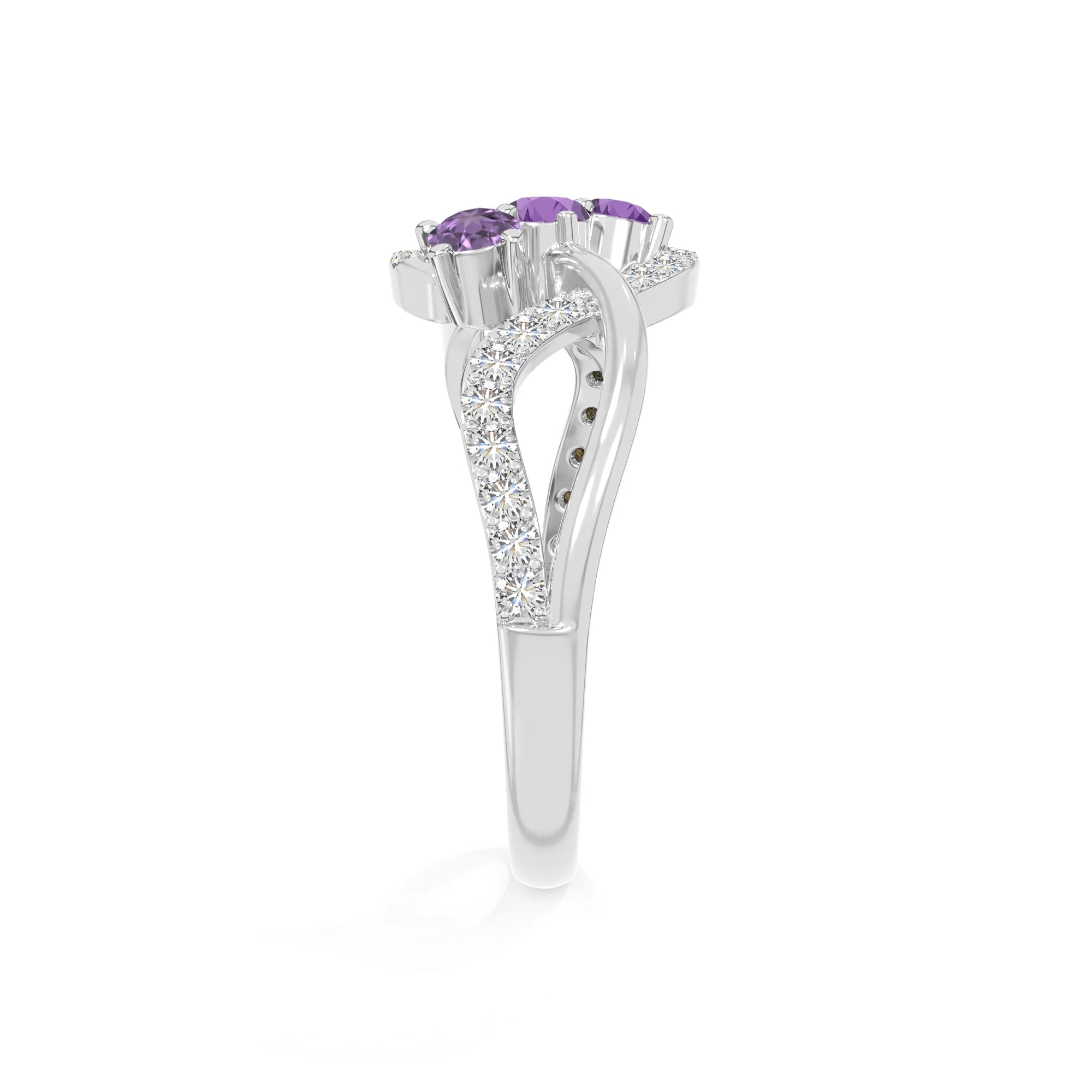 natural amethyst infinity promise rings in sterling silver 
