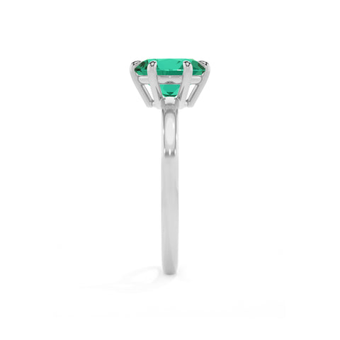 lab-grown emerald round solitaire engagement ring