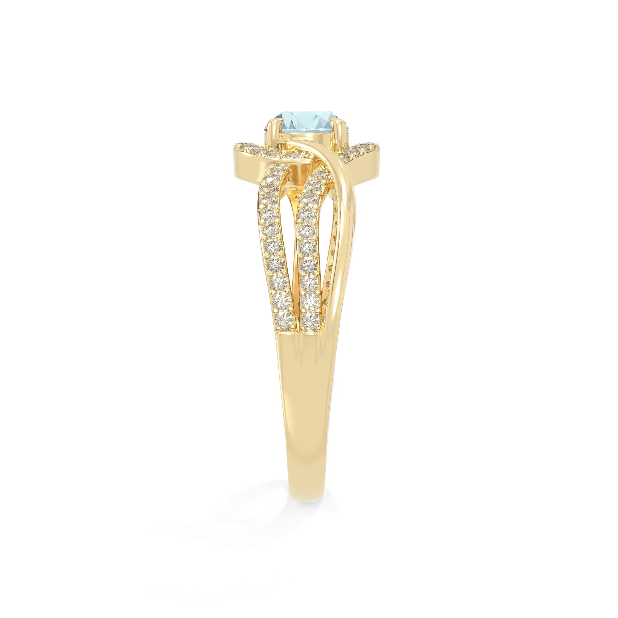 natural aquamarine solitaire engagement rings in yellow gold vermeil