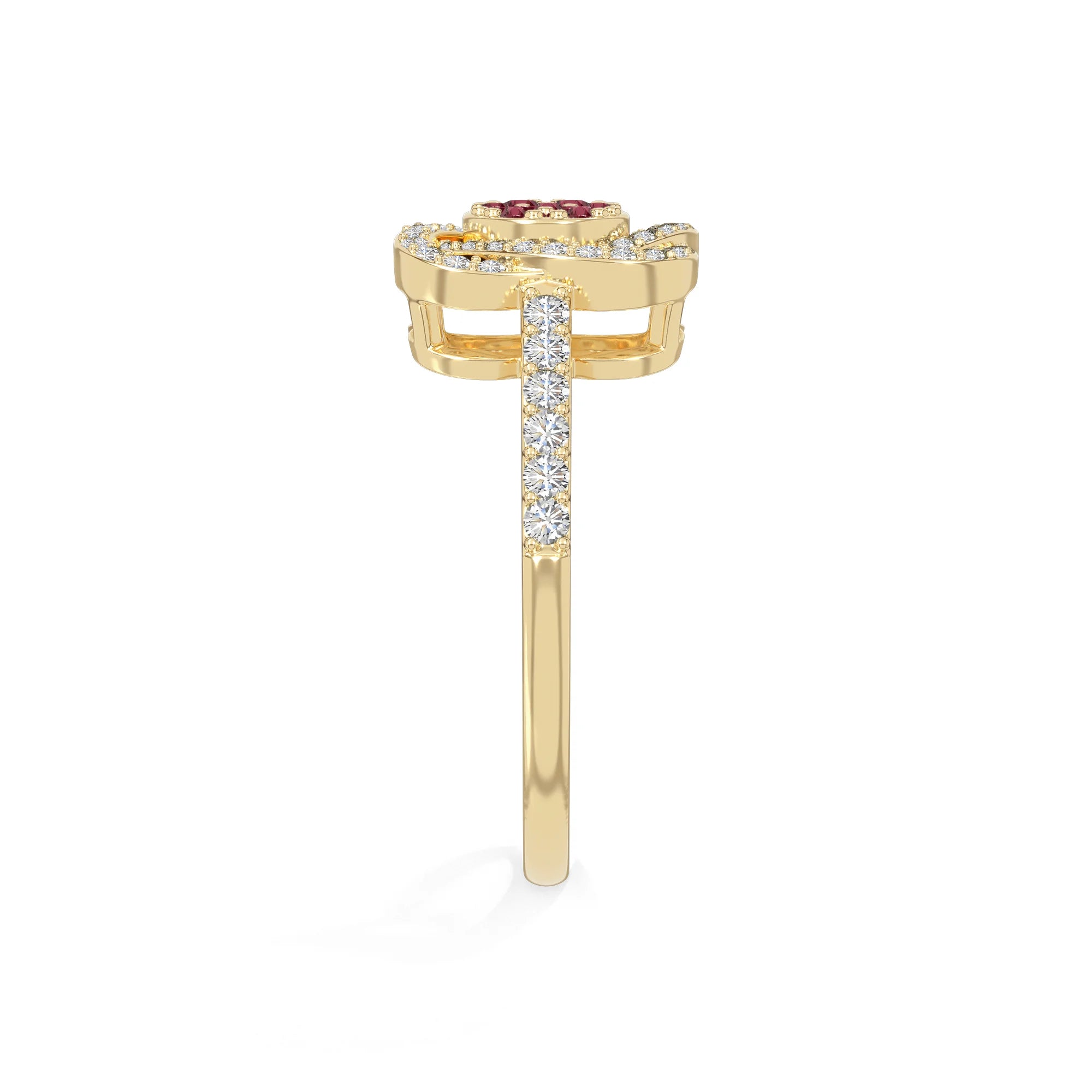 natural ruby infinity promise rings in yellow gold vermeil