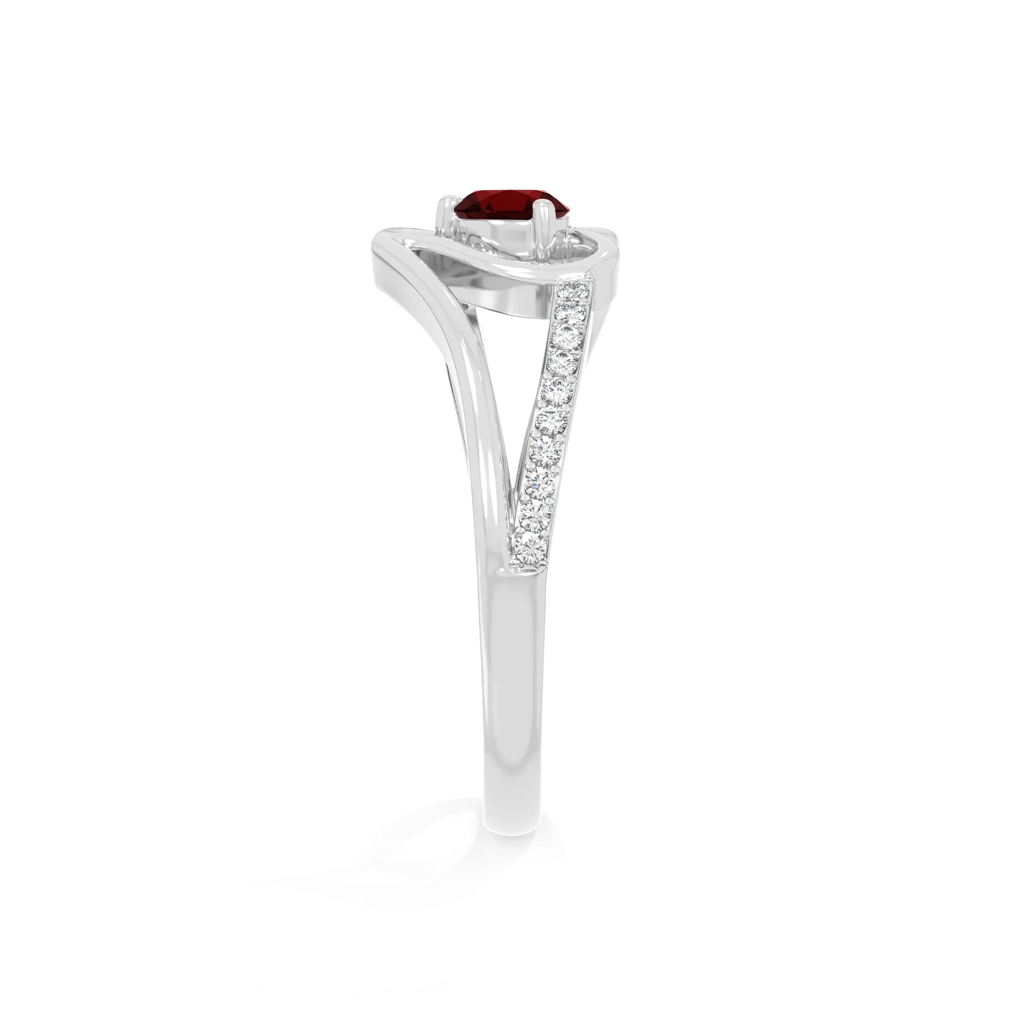 natural garnet heart promise rings in sterling silver 