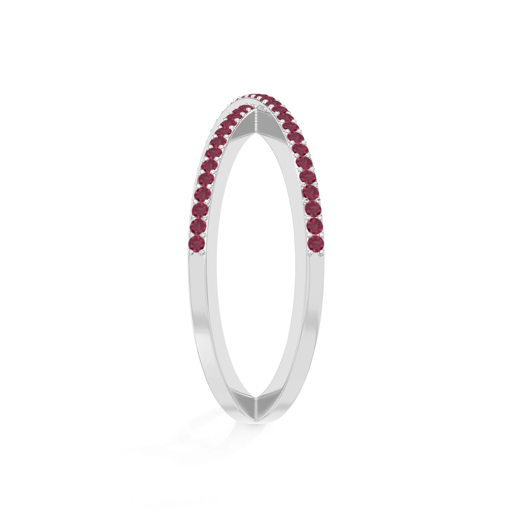 natural ruby criss cross band rings in sterling silver 
