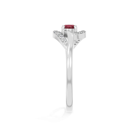 natural ruby infinity solitaire rings in sterling silver 