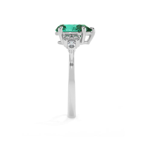 lab-grown emerald pear solitaire engagement ring