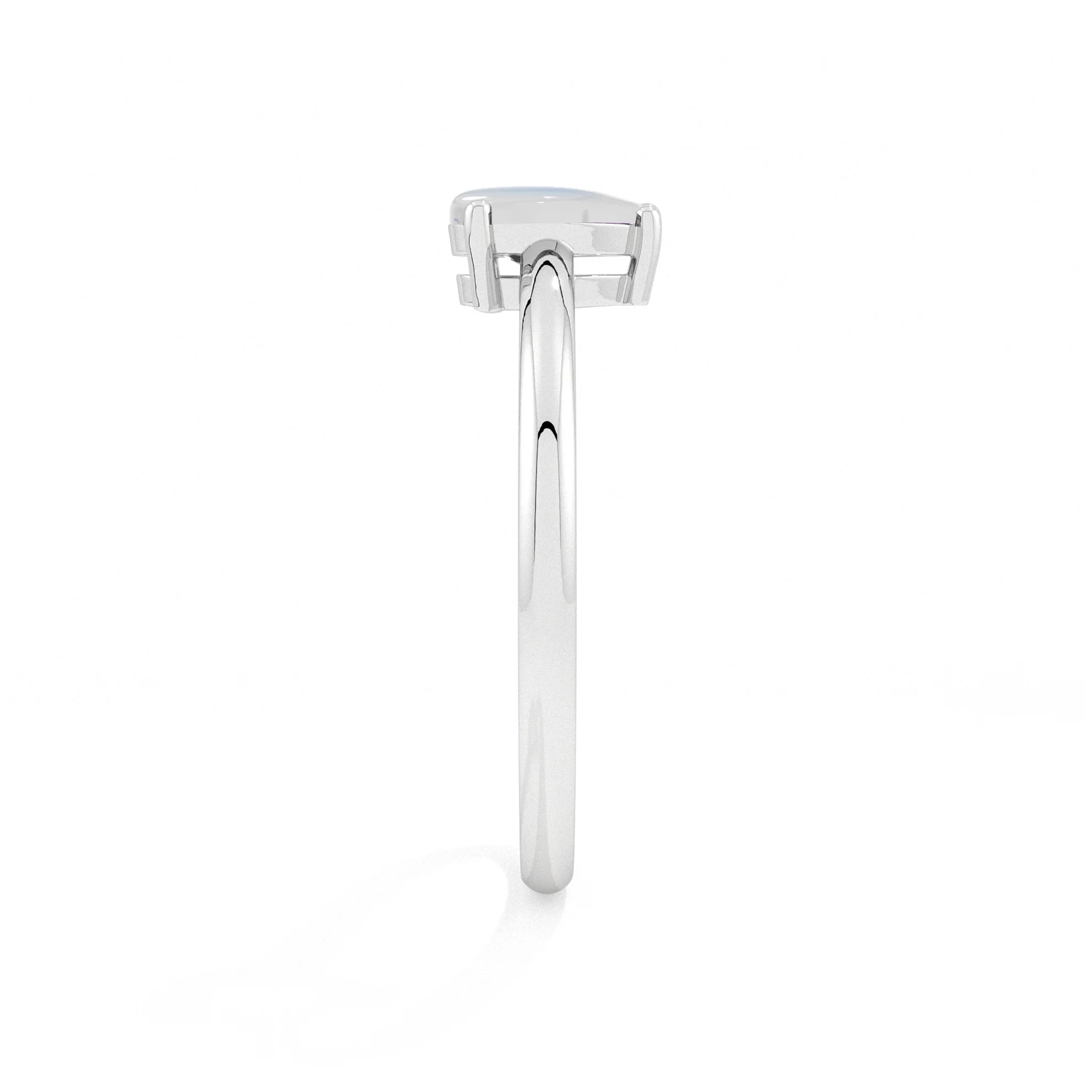 rainbow moonstone pear cab stackable prong-set ring