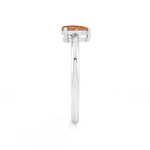 sunstone pear cab stackable prong-set ring