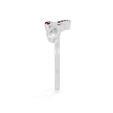 natural garnet infinity heart promise rings in sterling silver 