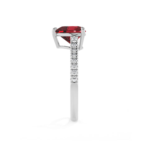 lab-grown ruby heart half eterity solitaire engagement ring