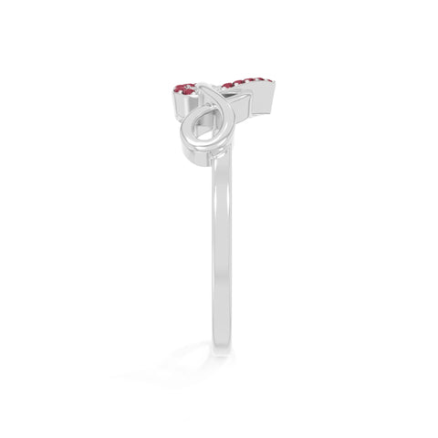 natural ruby infinity heart promise rings in sterling silver 