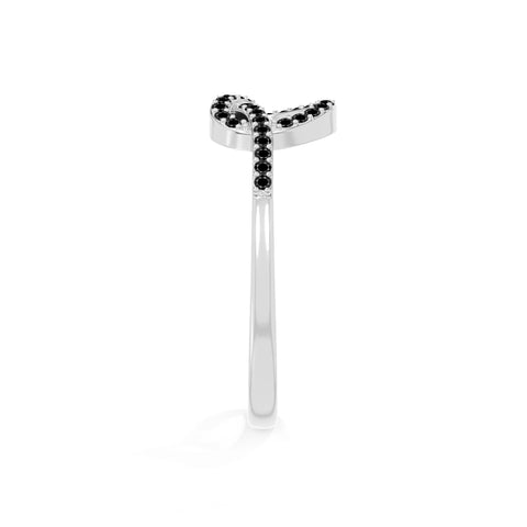 natural black onyx infinity knot promise rings in sterling silver 