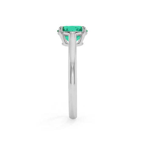 lab grown emerald round solitaire engagement ring