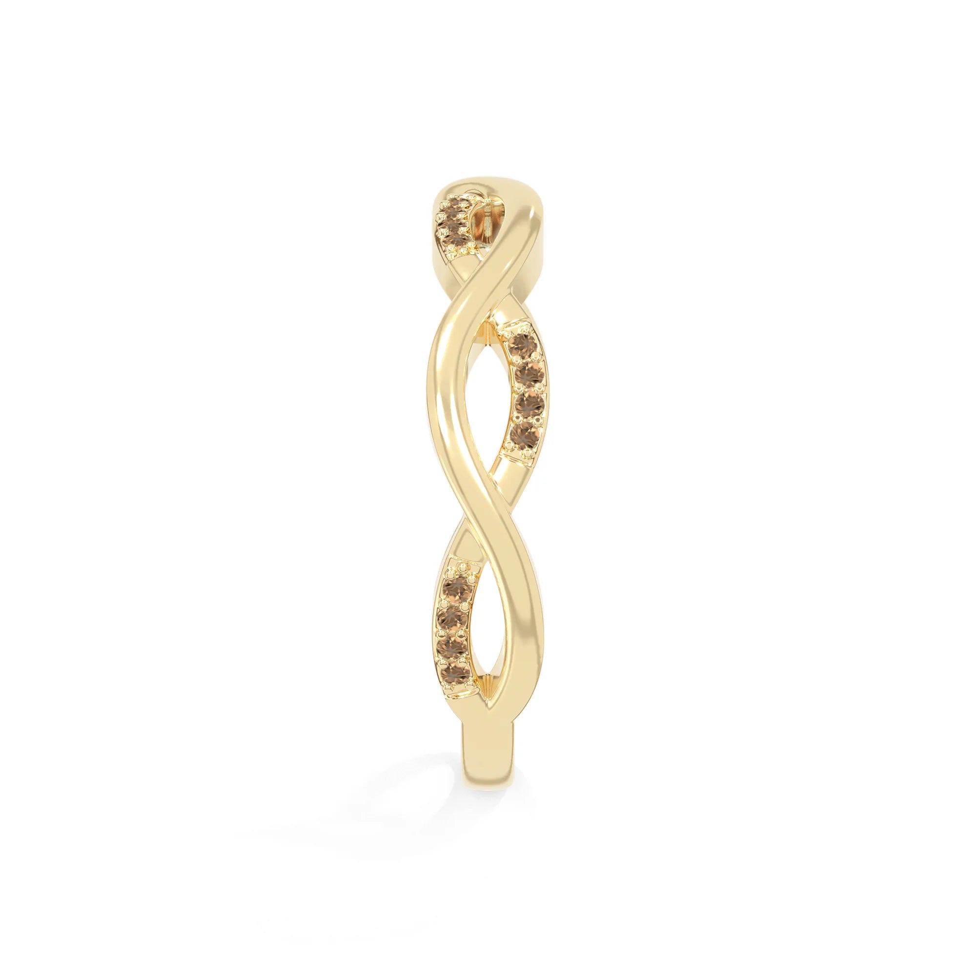 natural citrine twisted wedding band rings in yellow gold vermeil