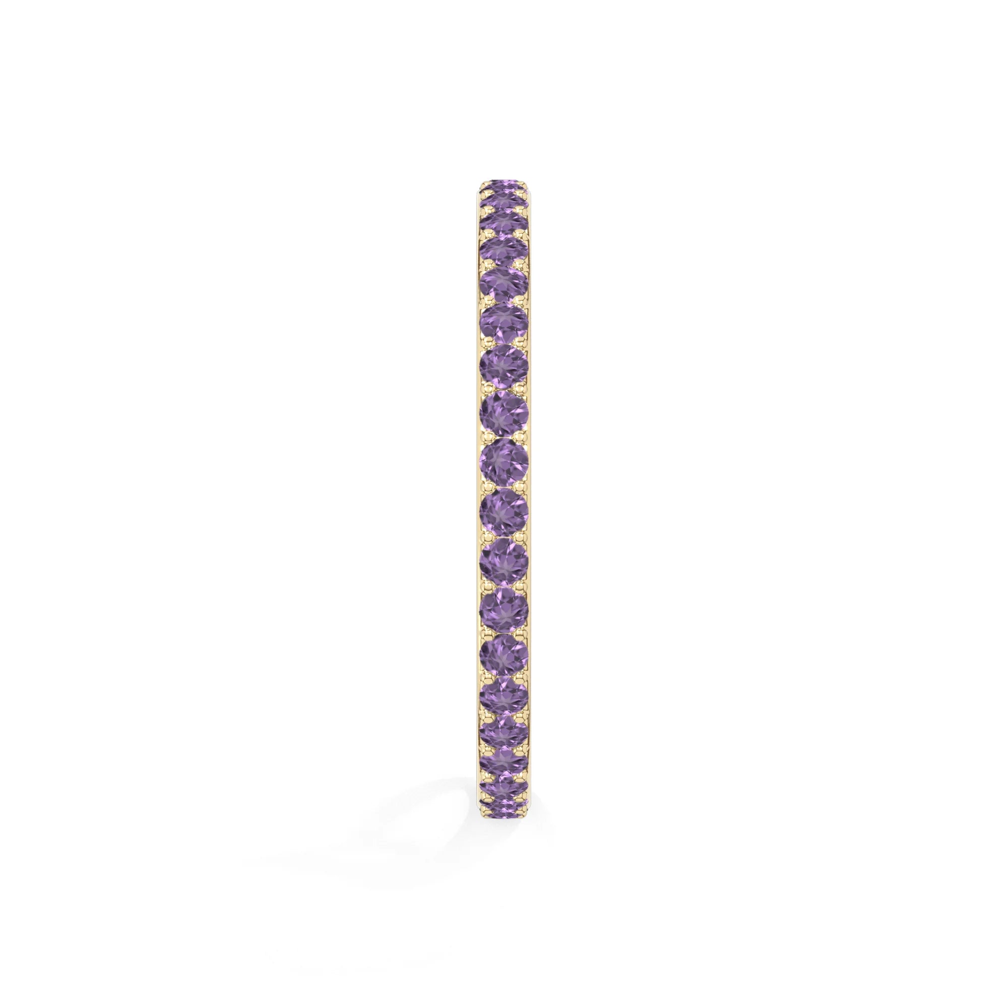 natural amethyst eternity band rings in yellow gold vermeil