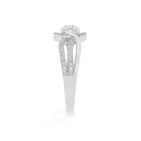 natural moissanite solitaire engagement rings in sterling silver 