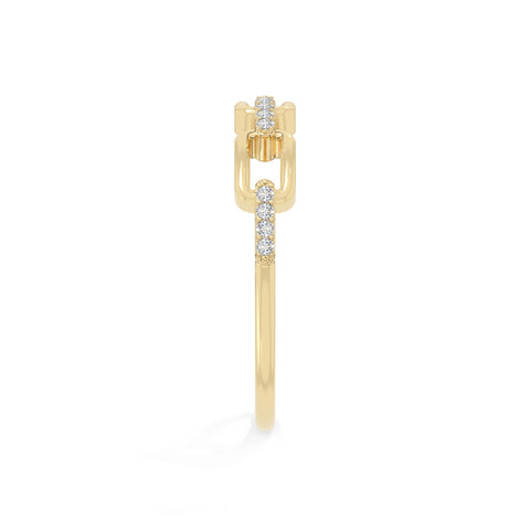 natural moissanite interlocking wedding band rings in yellow gold vermeil