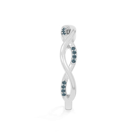 natural london blue topaz twisted wedding band rings in sterling silver 