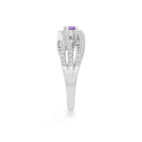 natural amethyst promise rings in sterling silver 