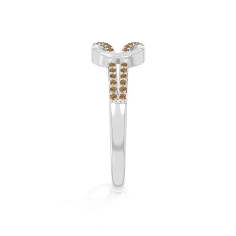 natural citrine infinity knot promise rings in sterling silver 