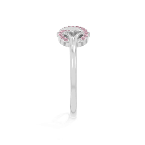 natural pink tourmaline infinity promise rings in sterling silver 