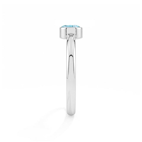 swiss blue topaz round cut stackable bezel-set ring