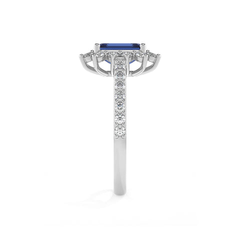 lab-grown blue-sapphire emerald half eterity halo solitaire engagement ring