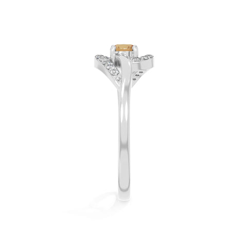 natural citrine infinity solitaire rings in sterling silver 