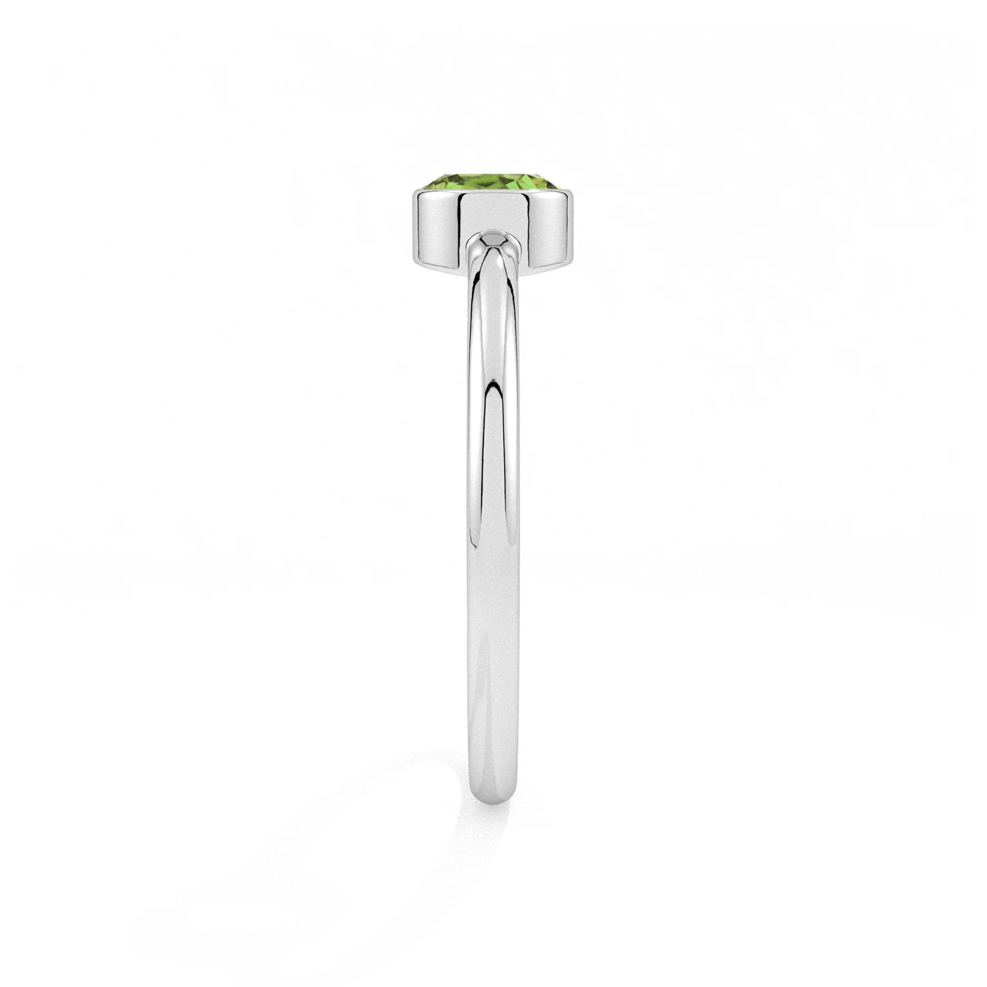 chrome diopside round cut stackable bezel-set ring