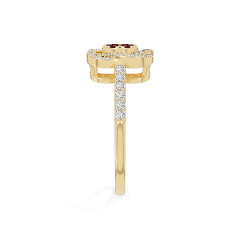 natural garnet infinity promise rings in yellow gold vermeil