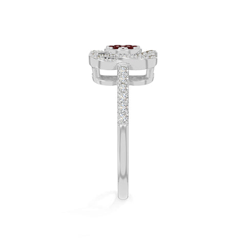 natural garnet infinity promise rings in sterling silver 