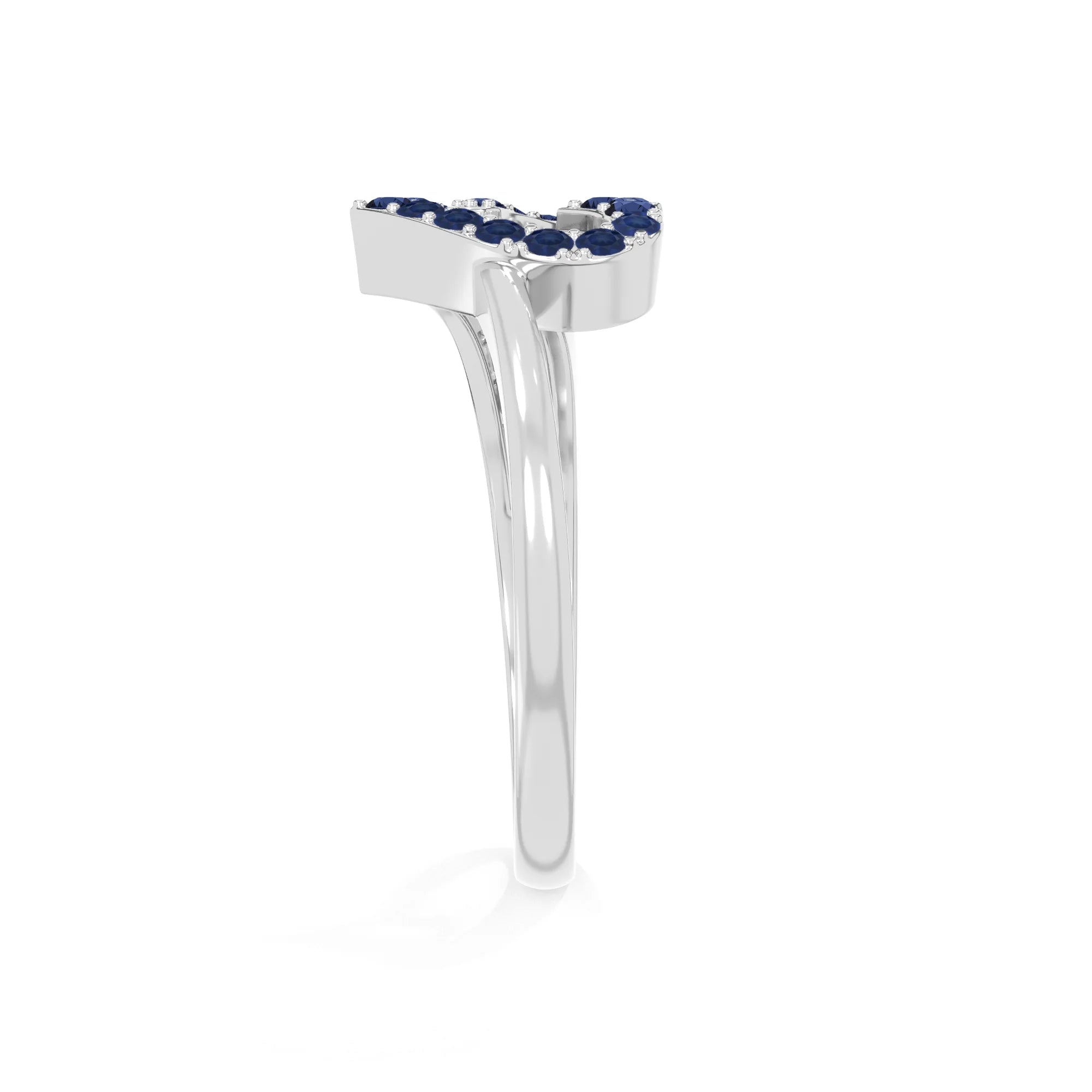 natural blue sapphire heart promise rings in sterling silver 