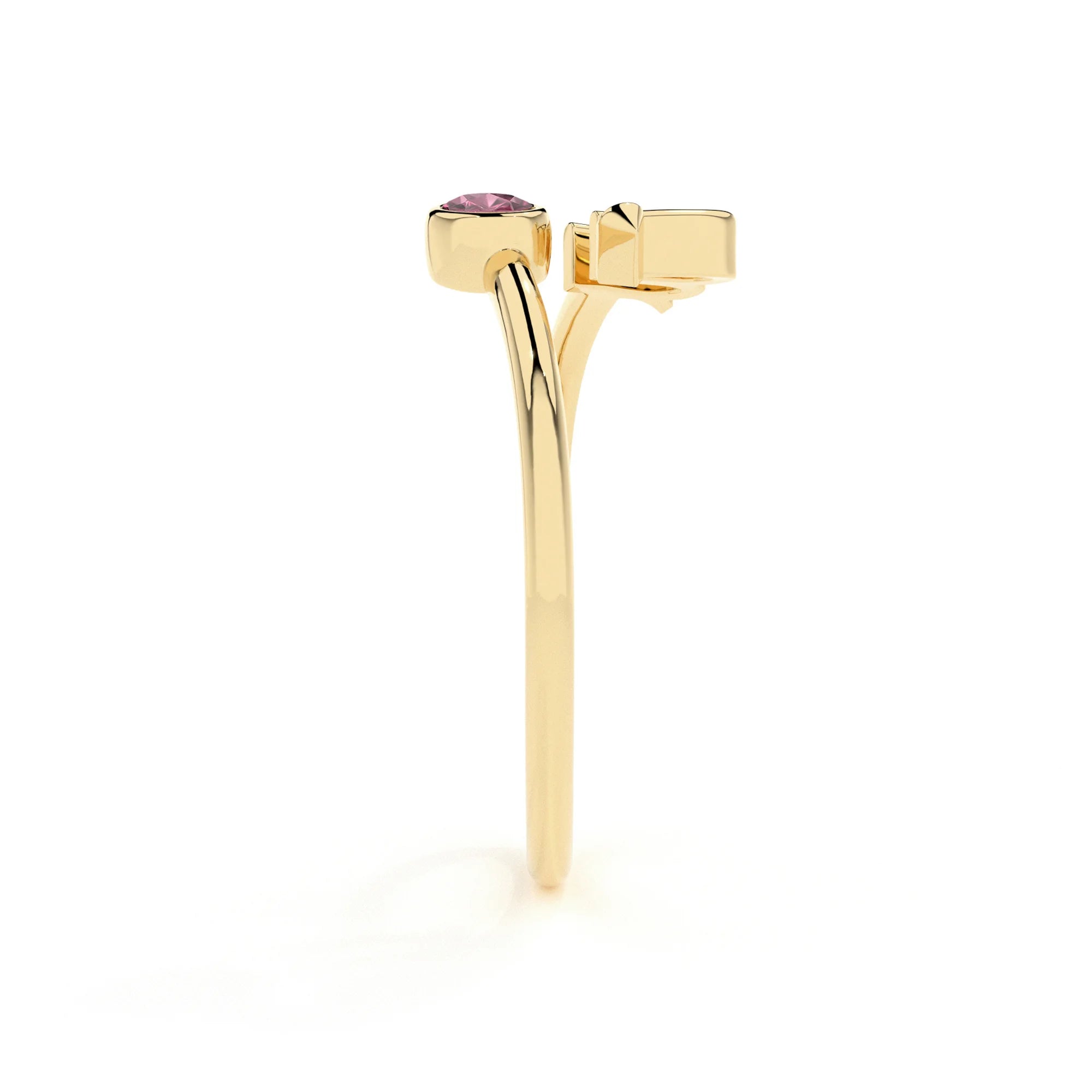 scorpio zodiac ring with natural pink tourmaline gold vermeil